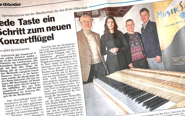 88 Tasten für einen neuen Steinway – Spendenaktion Musikschule Gütersloh